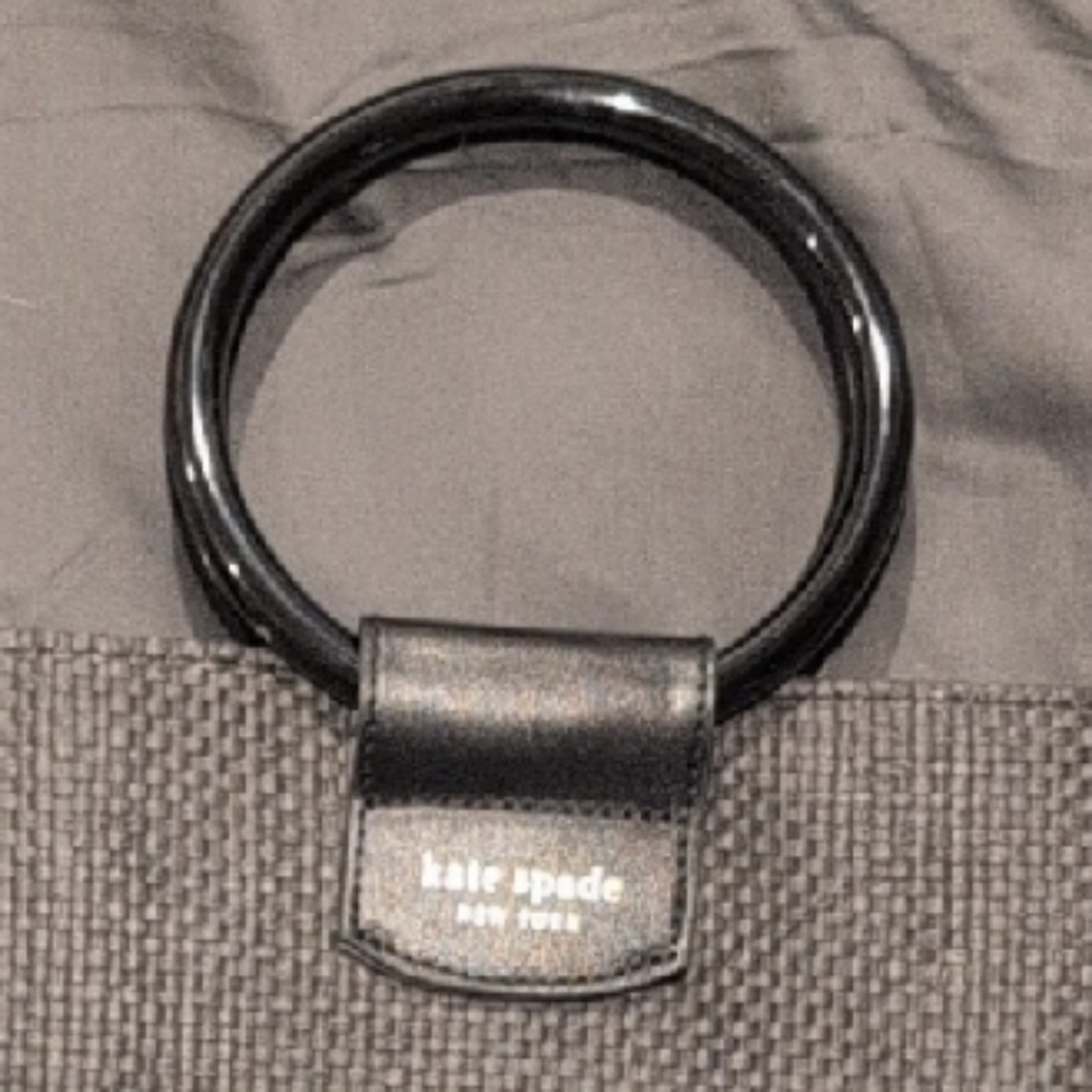 Kate Spade Charcoal Tote with Black Ring Handles